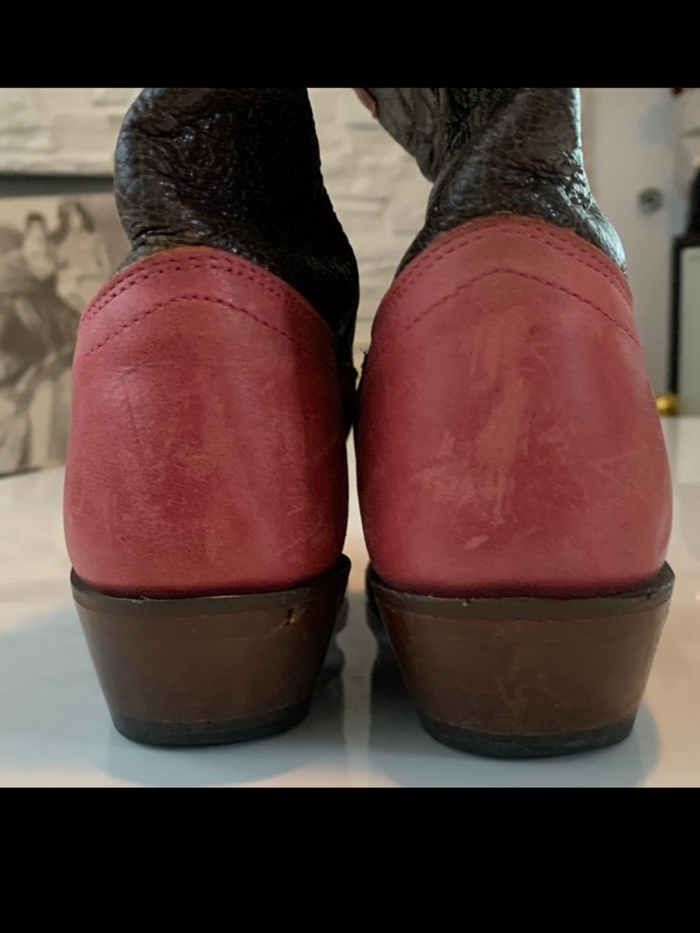 Tony Lama Women’s Cowboy Boots – Pink & Brown Embroidered, Size 5 B - Picture 9 of 12